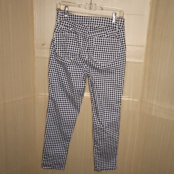 Draper James RSVP  Blue White Check Ankle Pants 8 - Picture 4 of 8